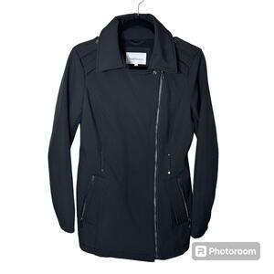 BCBGeneration Black Side Zip Up Coat Size Small Lightweight Rain Jacket